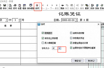 金蝶KIS标准版迷你版如何设置凭证录入界面的字体?字体大小如何设置?