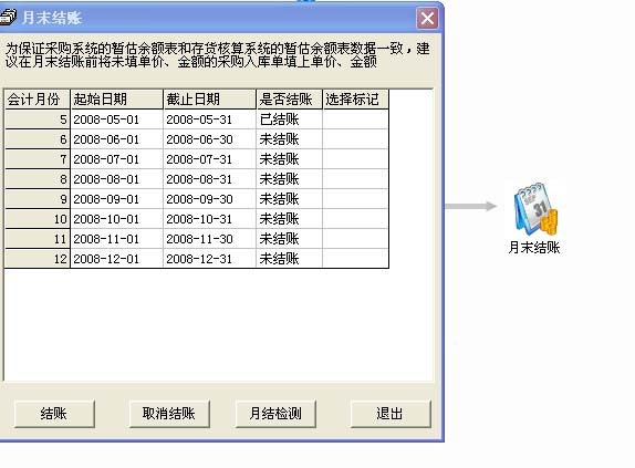用友T3进销存业务月末处理流程(图3)